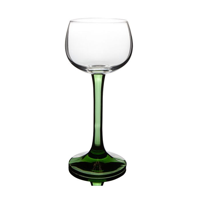 Elsässer Weinglas Weinkelch hoch 160ml grüner Fuß Wunschgravur – individuell personalisierbar