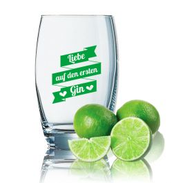 Hier günstig Gin Tonic Glas mit Spruch Liebe auf den ersten GIN