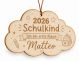 Personalisierter Holzanhänger für Schultüte mit Namen – Schulkind 2026 – Anhänger zur Einschulung & zum ersten Schultag – Geschenk für Mädchen und Jungen - Wolke