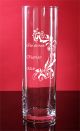 Blumenvase Flower zylindrisch 30cm mit Gravur Geburtstag