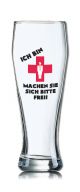 Lustiges Bierglas Weizenbierglas Bayern 0,5L - ICH BIN - ARZT - MACHEN SIE SICH BITTE FREI!