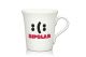 Lustige Porzellantasse Kaffeetasse Emilia weiss 34cl - Dekor: BIPOLAR
