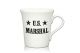 Lustige Porzellantasse Kaffeetasse Emilia weiss 34cl - Dekor: *U.S.* MARSHAL