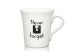 Lustige Porzellantasse Kaffeetasse Emilia weiss 34cl - Dekor: Never forget