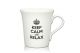 Lustige Porzellantasse Kaffeetasse Emilia weiss 34cl - Dekor: KEEP CALM AND RELAX