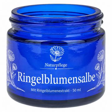 Glastiegel 60ml blau mit Einlegedeckel 1-fbg. bedrucken