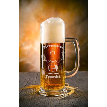 Bierkrug Bierseidel schlank 0,5L mit Gravur Wunschtext