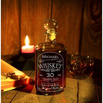 Whiskyflasche rund gravieren