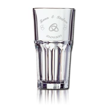 Longdrinkglas Granity Latte Macchiatio Glas gravieren Hochzeit - stapelbar