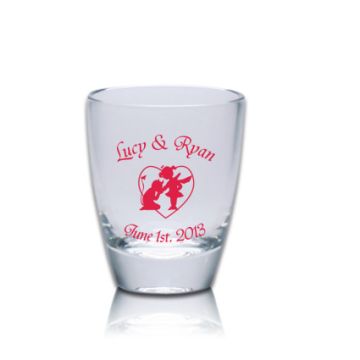 Schnapsglas, Stamper universal 3,5cl mit Druck