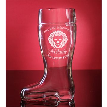 Bierstiefel 0,5L mit Gravur Geburtstag