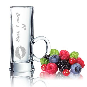 Schnapsglas mit Henkel Gravur Wunschtext