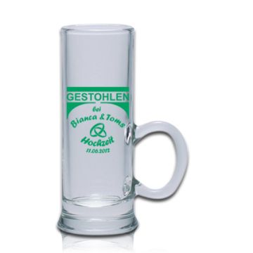 Schnapsglas mit Henkel 6,5cl mit Druck