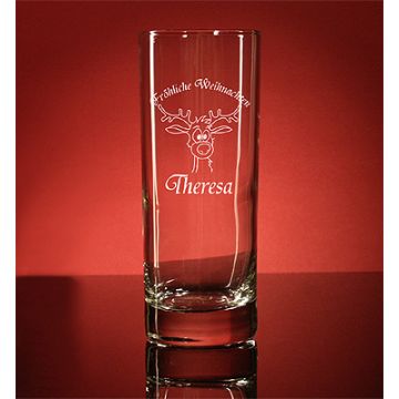Longdrinkglas mit Gravur Weihnachten, Weihnachtsgeschenk