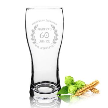 Bierglas Weizenbierglas Bavaria 0,4L mit Gravur Wunschlogo Wunschtext