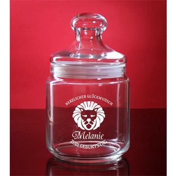 Bonbonglas, Naschtopf Candy 75cl gravieren Geburtstag