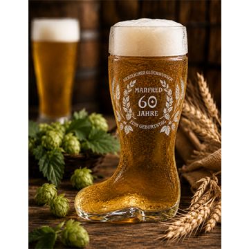 Bierstiefel 1L Gravur Geburtstag