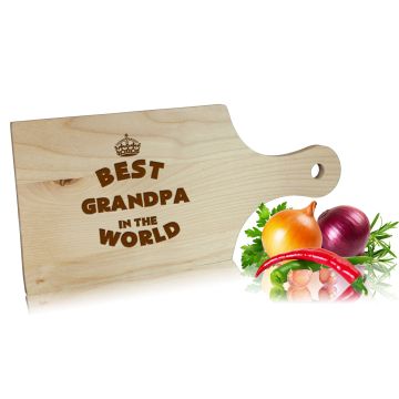 Schneidebrett Frühstücksbrettchen aus Holz mit Griff 30cm Best Grandpa - Restposten