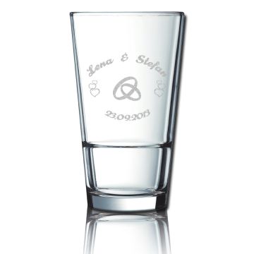 Longdrinkglas Wasserglas Stack Up 40cl gravieren Hochzeit - stapelbar