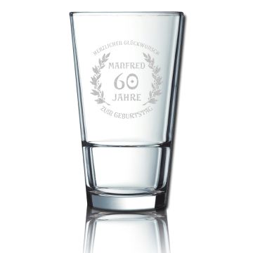 Longdrinkglas Wasserglas Stack Up 40cl gravieren Wunschtext - stapelbar