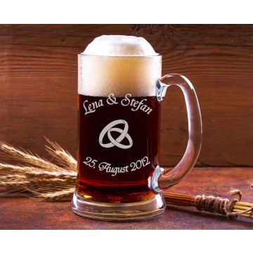 Bierkrug Icon 0,5L mit Gravur Hochzeit