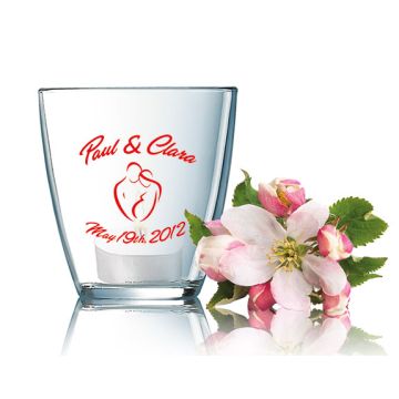 Windlicht Romantic klar mit Gravur Hochzeit