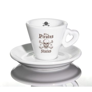 Espresso Trieste mit Herzhenkel ca. 66ml - 1-fbg. bedruckt Nuova Point - extra dickwandige Gastroqualität