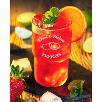 Longdrinkglas Kinderglas Saftglas Wasserglas "Log" 32cl mit Gravur Hochzeit stapelbar