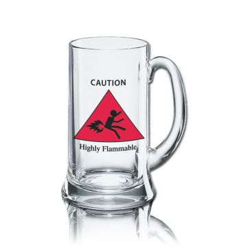 Lustiges Bierglas Bierkrug Icon 0,5L - Dekor: Caution - Highly Flammable