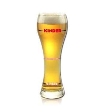 Lustiges Bierglas Weizenbierglas schlank 0,5L - Kinder - Verheiratet - Single - als Füllstandsanzeige