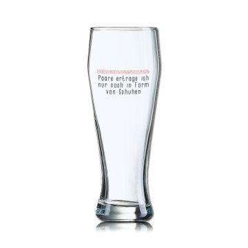 Lustiges Bierglas Weizenbierglas Bayern 0,5L - BEZIEHUNGSSTATUS: Paare ertrage ich nur noch in Form von Schuhen
