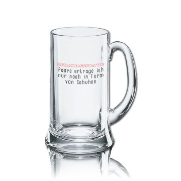 Lustiges Bierglas Bierkrug Icon 0,5L - Dekor: Beziehungsstatus: Paare ertrage ich nur noch in Form von Schuhen