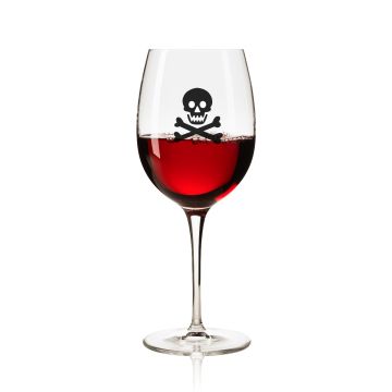 Lustiges Weinglas 350ml - Dekor: Totenkopf