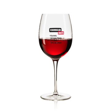 Lustiges Weinglas 350ml - Dekor: VORHERSAGE HEUTE + Alkohol + Niedriges Niveau + Schlechte Entscheidungen