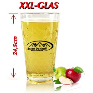 XXL Apfelweinglas 2,3L Apfelweinpokal 1-farbig bedruckt Wunschtext Wunschlogo
