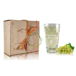 Dubbeglas 0,5L gravieren Wunschtext Logo