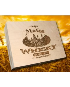 Holzkiste mit Whiskygläsern mit Gravur Beispiel