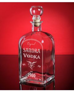 Vodkaflasche, Vodkaraffe mit Gravur Wodkaflasche