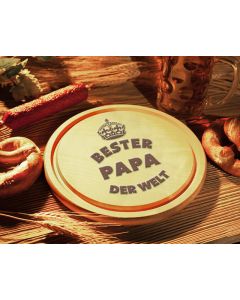 Schinkenteller, Schneidbrett, Brotzeitbrett Gravur, Holz Wunschlogo, 22cm Durchmesser, Premium Jausenbrett
