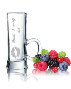 Schnapsglas mit Henkel Gravur Wunschtext