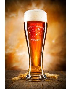 Weizenglas Bayern 0,5L mit Gravur Weihnachten