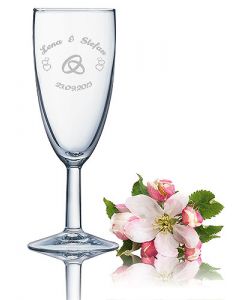 Sektglas Reims mit individuellem Wunschtext gravieren