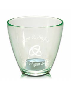 Windlicht Romantic green mit Gravur Hochzeit