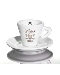 Espresso Trieste mit Herzhenkel ca. 66ml - 1-fbg. bedruckt Nuova Point - extra dickwandige Gastroqualität