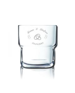 Longdrinkglas Kinderglas Saftglas Wasserglas "Log" 27cl mit Gravur Hochzeit stapelbar