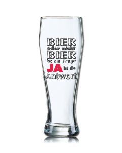 Lustiges Bierglas Weizenbierglas Bayern 0,5L - BIER oder nicht BIER ist die Frage. JA, ist die Antwort