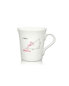 Lustige Porzellantasse Kaffeetasse Emilia weiss 34cl - Dekor: 5. finde x