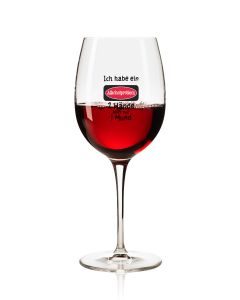 Lustiges Weinglas 350ml - Dekor: Ich habe ein - Alkoholproblem - 2 Hände aber nur 1 Mund