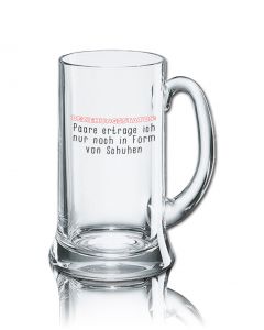 Lustiges Bierglas Bierkrug Icon 0,5L - Dekor: Beziehungsstatus: Paare ertrage ich nur noch in Form von Schuhen