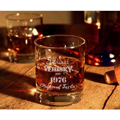 Whiskyglas 30cl mit Gravur Geburtstag - Whiskymotiv